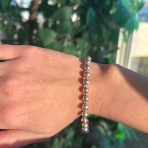 Vintage Silver Pearl Bracelet